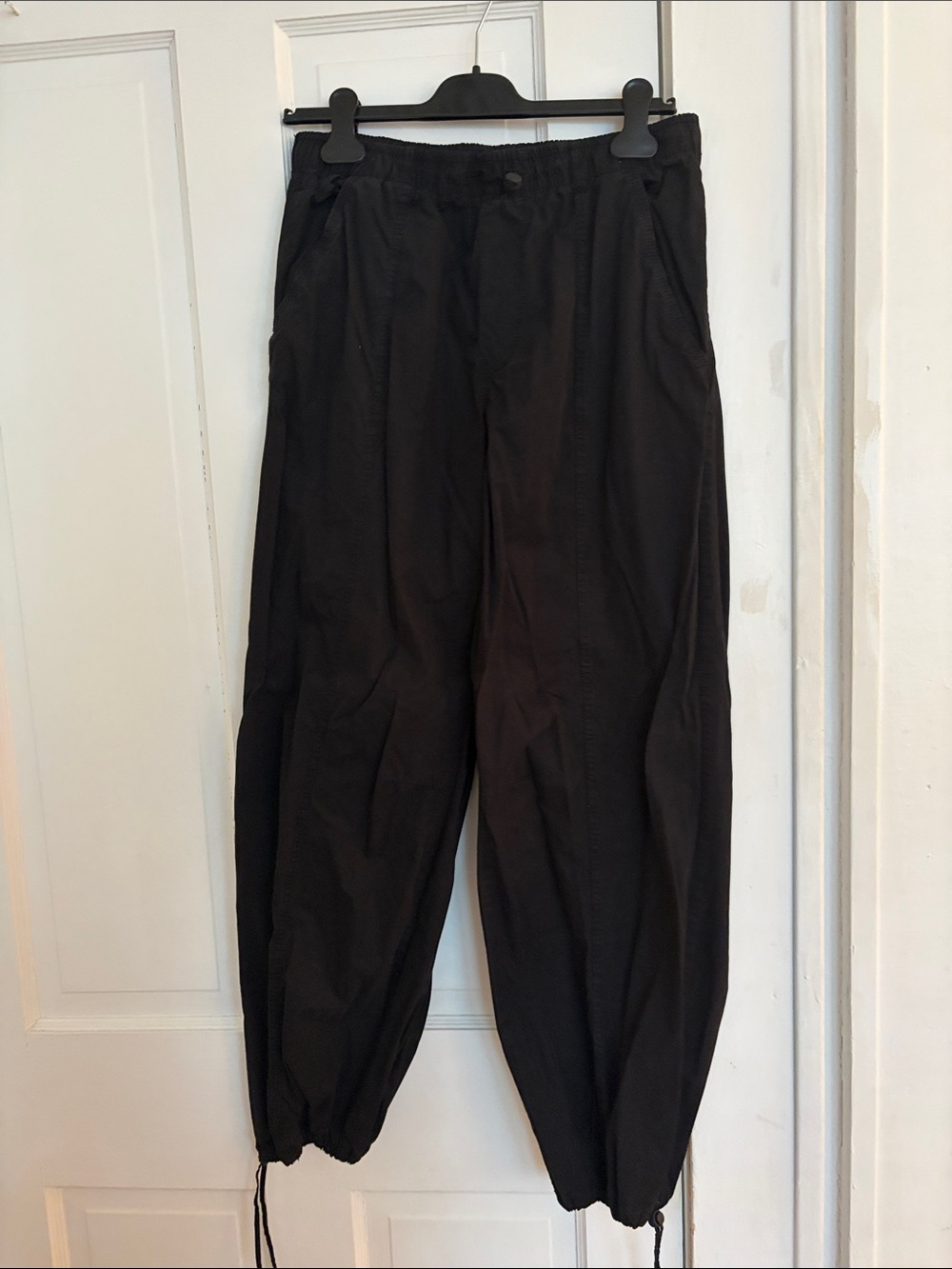 Zara Black Women Drawstring Parachute Pants